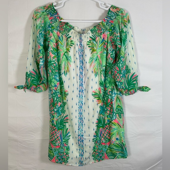 NWT Lilly‎ Pulitzer Maryellen Off Shoulder Dress Resort White Coconut Row Small